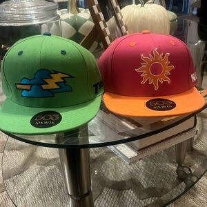 Two Orlando Thunder and Sun Baseball Caps